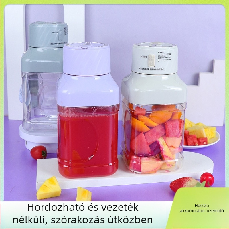 Könnyen hordozható kültéri gyümölcs- és zöldséglé centrifuga, 1,0–1,5 L kapacitás, jégzúzó funkcióval