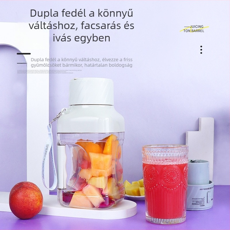 Könnyen hordozható kültéri gyümölcs- és zöldséglé centrifuga, 1,0–1,5 L kapacitás, jégzúzó funkcióval