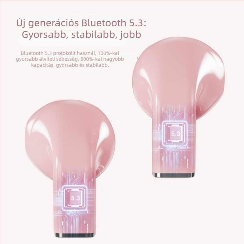 K520 Bluetooth fülhallgató, forgó szív alakú dizájnnal pároknak, TWS 5.3, vezeték nélküli sporthoz és játékhoz, alacsony késleltetés
