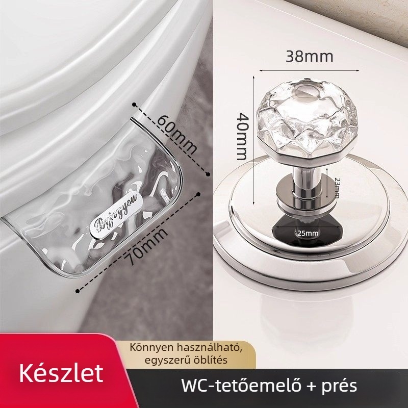 Gyémánt WC-öblítő gomb – univerzális tartály-kiegészítő a fürdőszobába, kifejezetten hosszú körmöknek