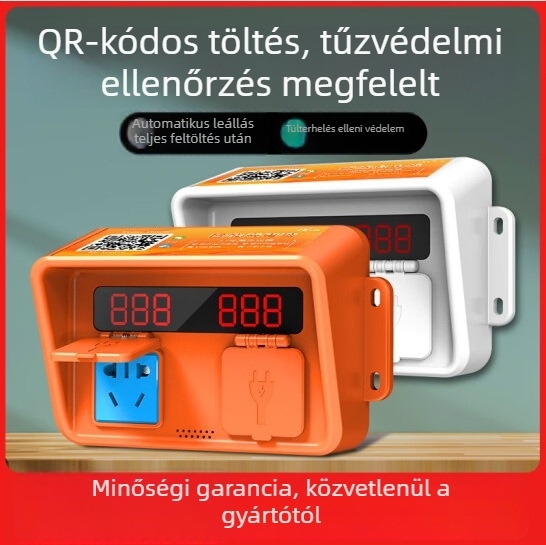 Vízálló töltőállomás két- és háromkerekű elektromos kerékpárokhoz, intelligens töltés QR-kóddal