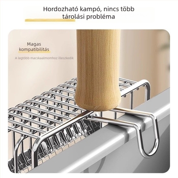 2 az 1-ben macska toalett kanál rozsdamentes acélból, finom hálóval, nagy méret