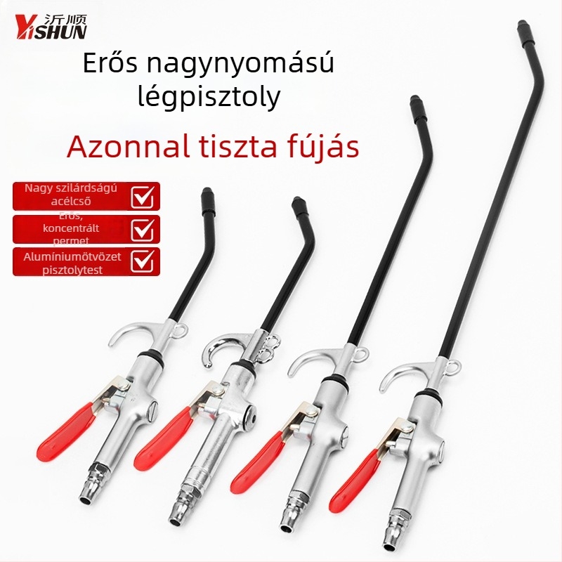 Erőteljes pneumatikus por- és tisztítópisztoly hosszabbítócsővel