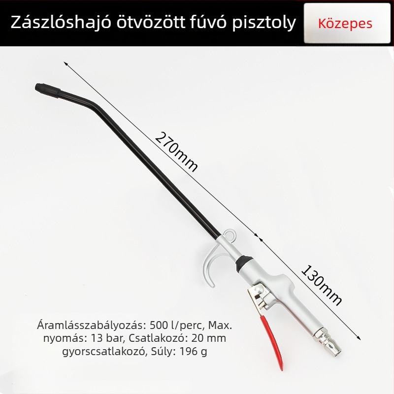 Erőteljes pneumatikus por- és tisztítópisztoly hosszabbítócsővel