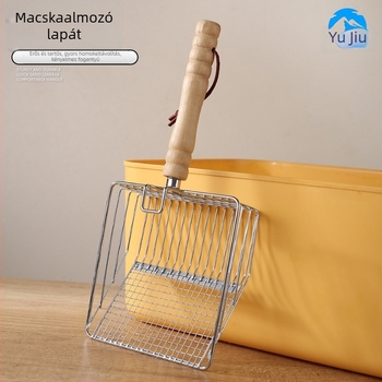 Rozsdamentes acél macskaalom-lapát finom lyukakkal