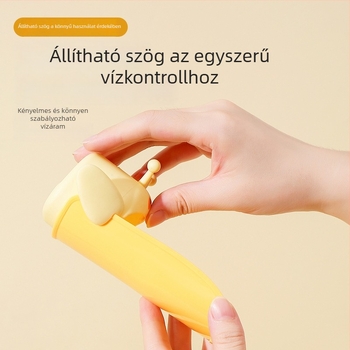 Gyerekeknek és babák számára készült csapnyújtó hosszú szilikon végződéssel, rajzfilmszerű vízvezető és szórás elleni védelem