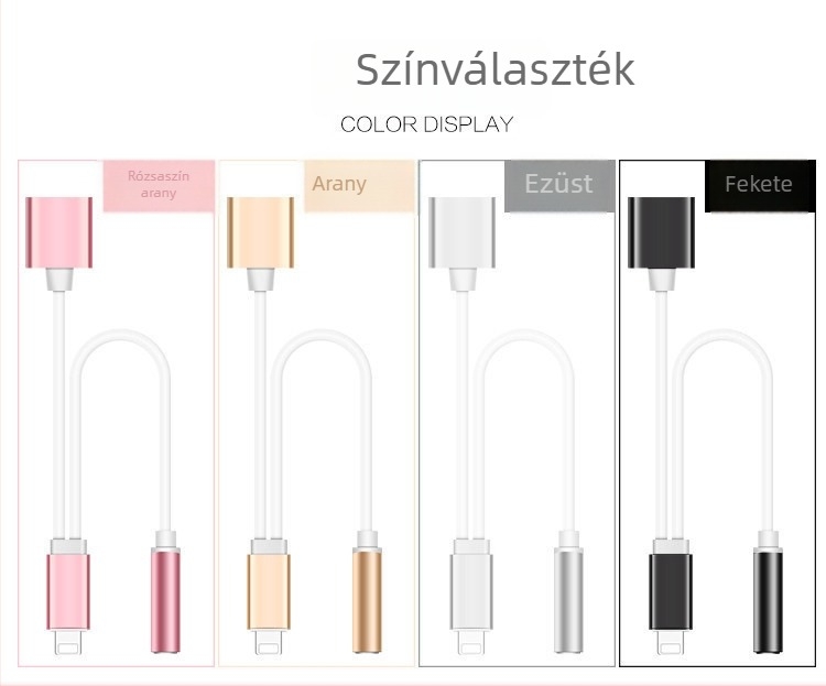 iPhone fejhallgató adapter – 2 az 1-ben Lightning és 3,5 mm-es audio kábel