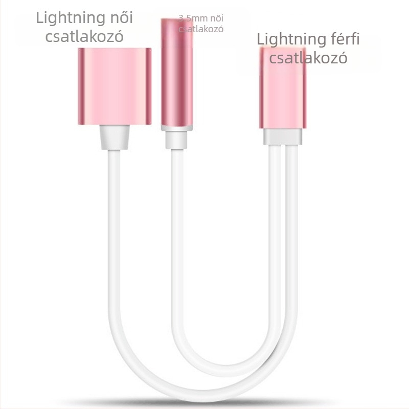 iPhone fejhallgató adapter – 2 az 1-ben Lightning és 3,5 mm-es audio kábel