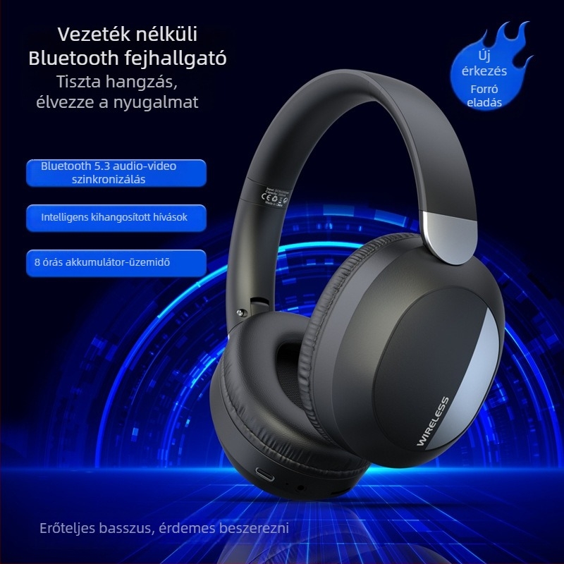 L960 Bluetooth játék fejhallgató, mély basszus, összecsukható fémburkolat