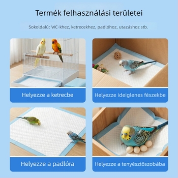 Egyszer használatos papagáj vizeletbetét, nedvszívó tálca párnák, könnyű tisztítás