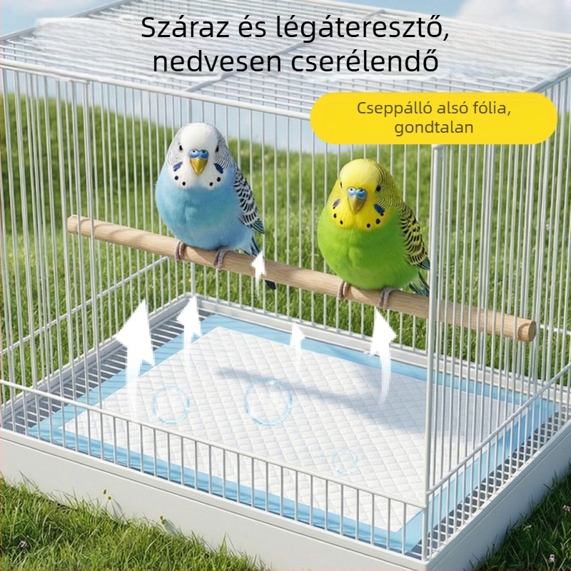 Egyszer használatos papagáj vizeletbetét, nedvszívó tálca párnák, könnyű tisztítás