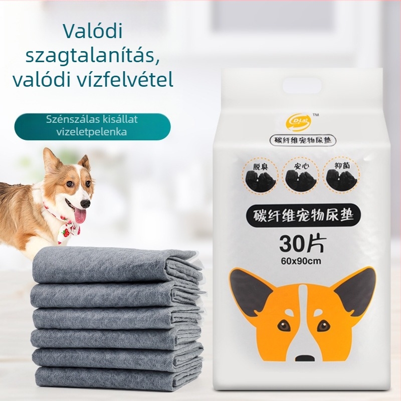 Egyszer használatos kutya edzés alátétek, 100 darab, vastagabb kivitel, bambusz aktív szén rostokkal a szagok semlegesítéséért