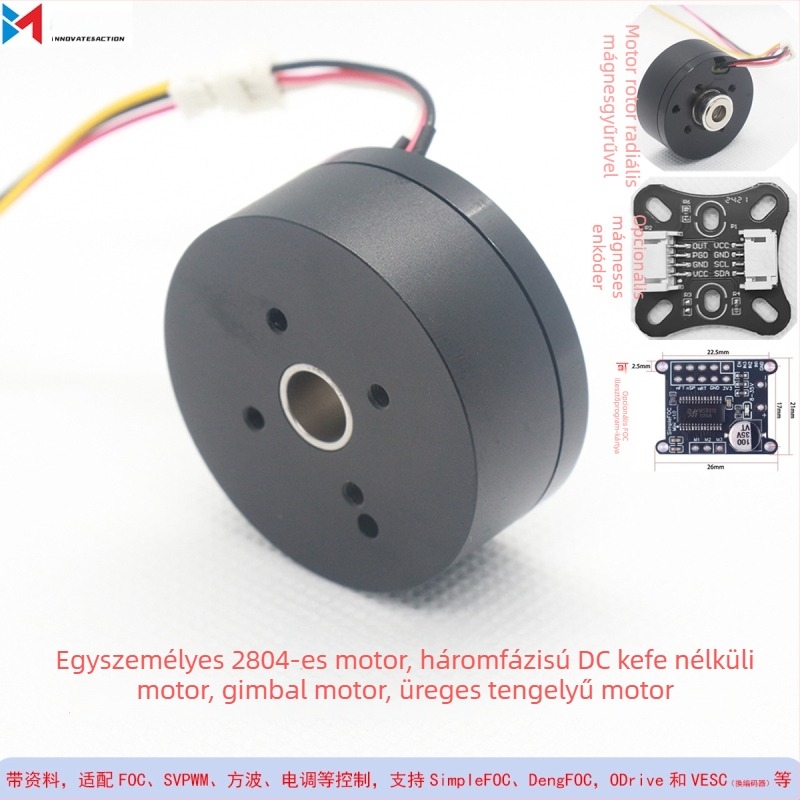2804 üreges tengelyű brushless DC motor neodímium mágnesekkel, külső rotoros gimbal motor, FOC