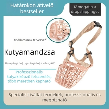 Közepes méretű kutya szájkosár – harapás és ugatás elleni, háziállatok számára