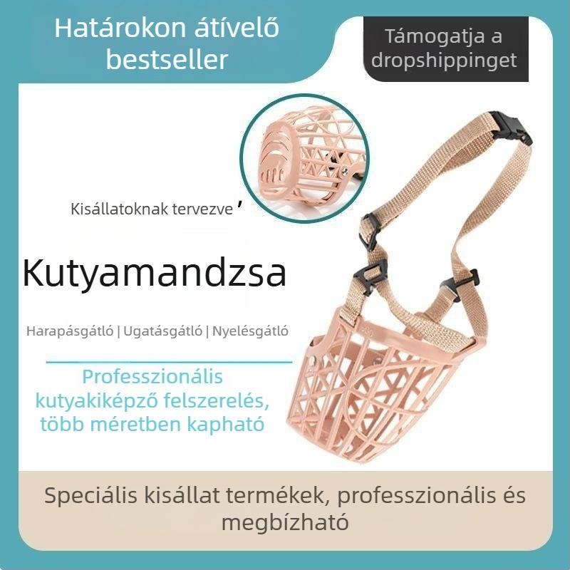 Közepes méretű kutya szájkosár – harapás és ugatás elleni, háziállatok számára