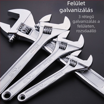 Donggong állítható csavarkulcs, univerzális, többfunkciós, nagy nyílású, szénacélból készült