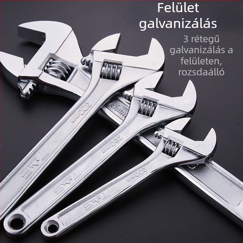 Donggong állítható csavarkulcs, univerzális, többfunkciós, nagy nyílású, szénacélból készült