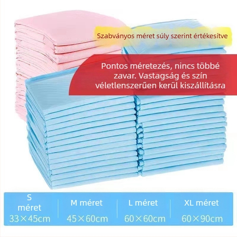 Súly alapján értékesített, vastagított, nagy méretű egyszer használatos kisállat vizelet alátétek