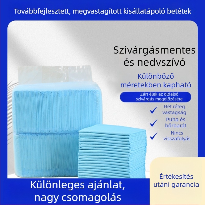 Egyszer használatos vizelet-alátét háziállatok számára, vastagított, nedvszívó, kutyáknak és macskáknak
