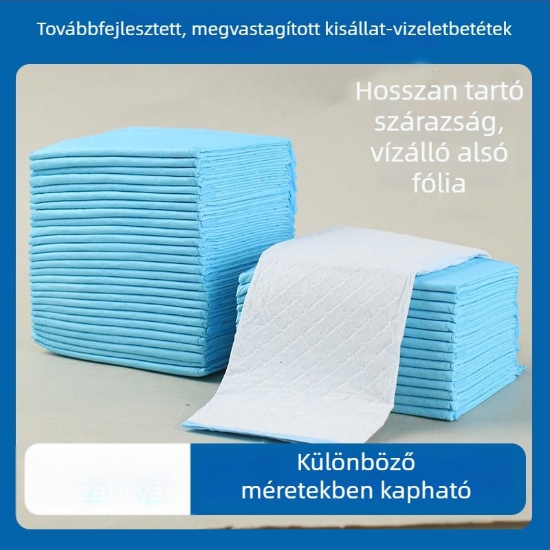 Egyszer használatos vizelet-alátét háziállatok számára, vastagított, nedvszívó, kutyáknak és macskáknak
