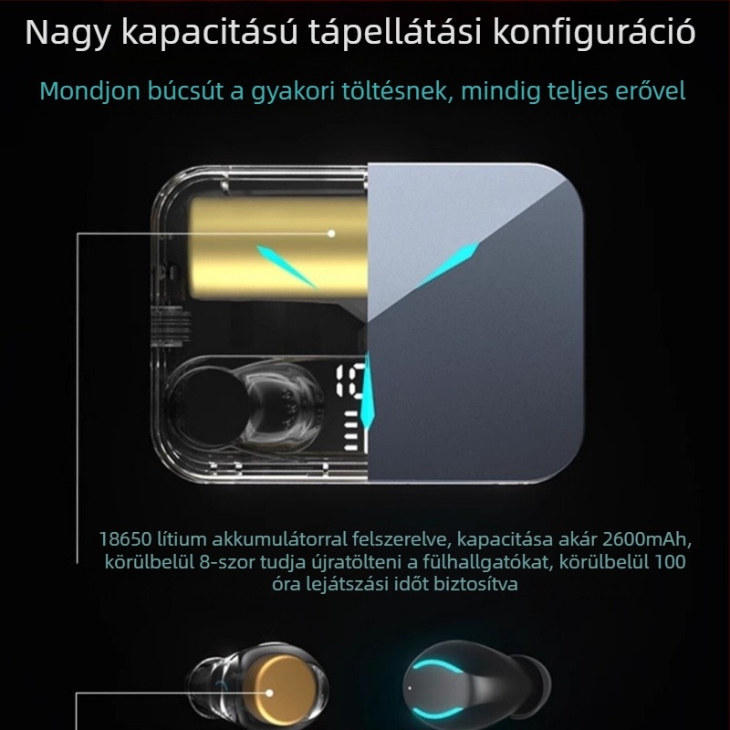 Fange TG01 valódi vezeték nélküli Bluetooth fülhallgatók gaminghez, zajszűrés, sport és futás, akár 4 óra akkumulátor-üzemidő