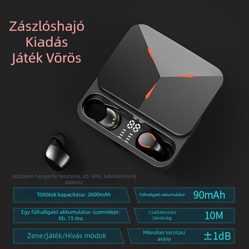 Fange TG01 valódi vezeték nélküli Bluetooth fülhallgatók gaminghez, zajszűrés, sport és futás, akár 4 óra akkumulátor-üzemidő