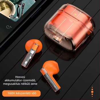 YX06 Átlátszó Gaming Bluetooth fülhallgató, HD hívások, Hosszú üzemidő, Vezeték nélküli TWS