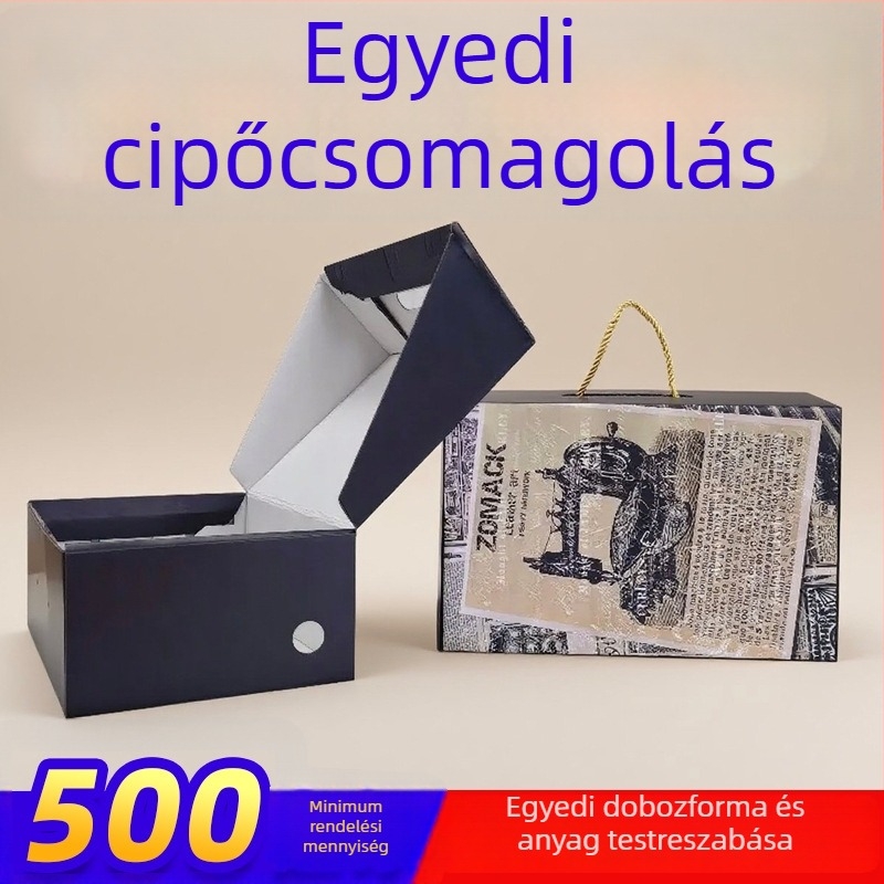 Testreszabott cipősdobozok lehajtható fedéllel, vastagított téli csizmás dobozok, kézi fogantyúval ellátott sportcipősdobozok, repülőgép-stílusú dobozok, kis sorozatban gyártva