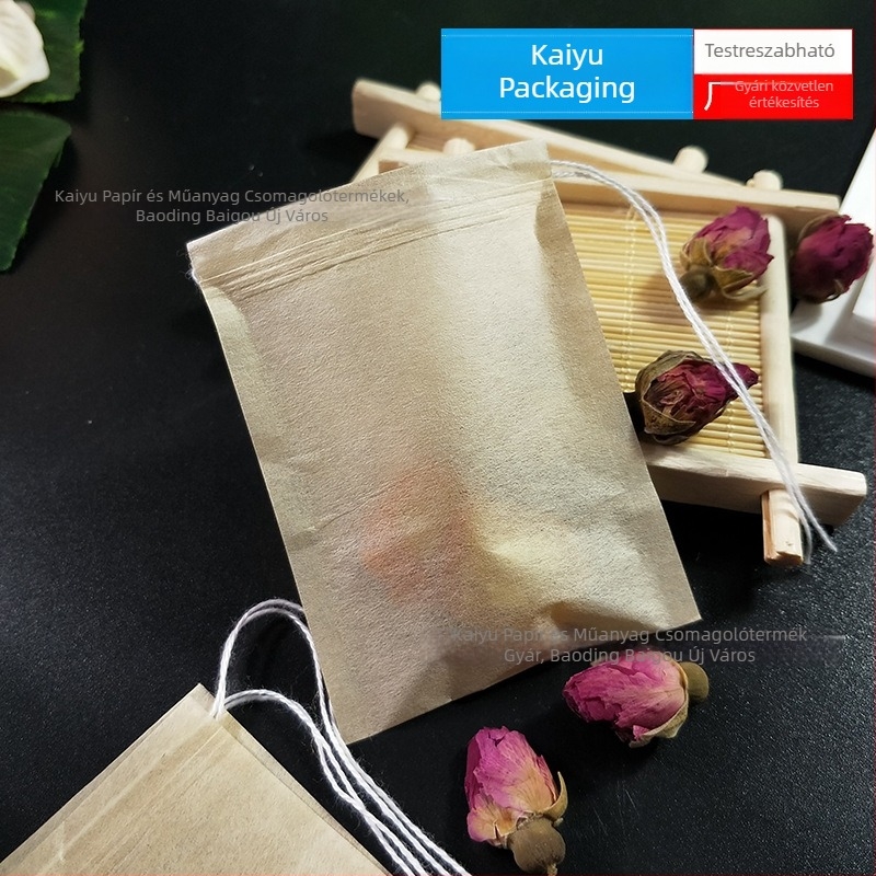 7×9 cm-es filterpapírtaska húzózsinórral teához és gyógyszerportokhoz, egyszer használatos