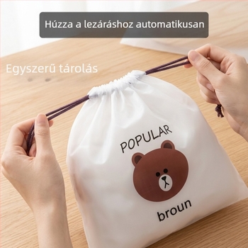 Macis mintás húzós tároló táska otthoni használatra – aranyos matt felületű tok ruhák és cipők számára, utazásokhoz, nedvesség- és porálló