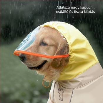 Huayuan Hoopet esőkabát közepes és nagy méretű kutyáknak, teljes testet fedő, vízálló és szennyeződésálló