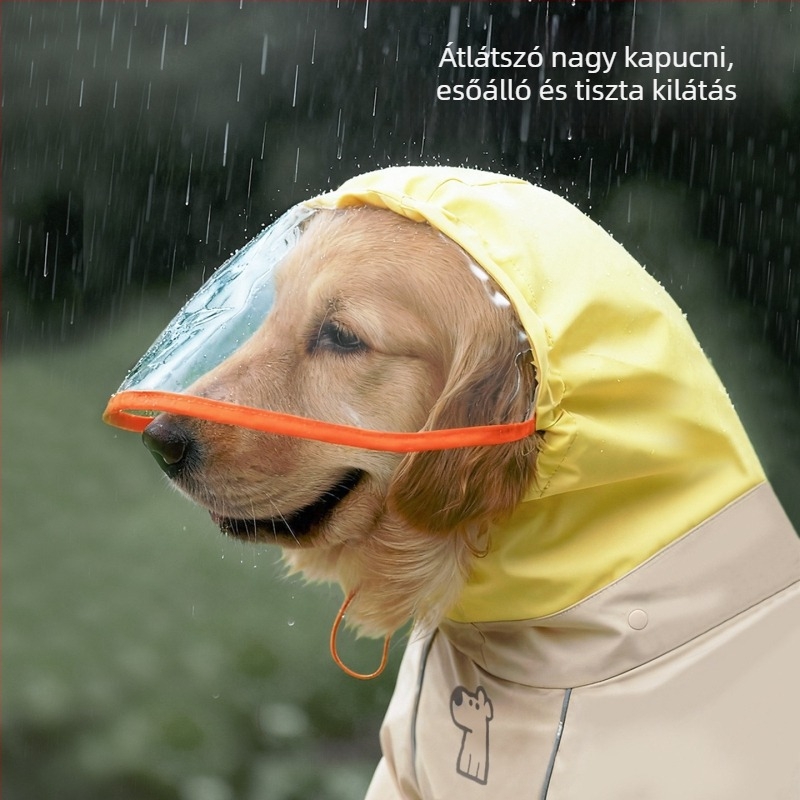 Huayuan Hoopet esőkabát közepes és nagy méretű kutyáknak, teljes testet fedő, vízálló és szennyeződésálló