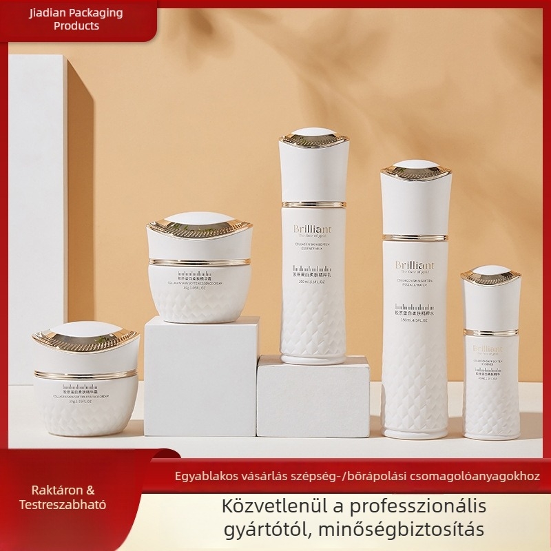 Kozmetikai üvegkészlet: 100 ml víz‑emulziós esszencia üveg és 50 g krémes üveg pumpával