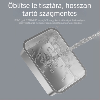 Rozsdamentes acél macskaalomtálca, nagy méretű, emelt, könnyen tisztítható, cseppálló, félzárt kialakítás