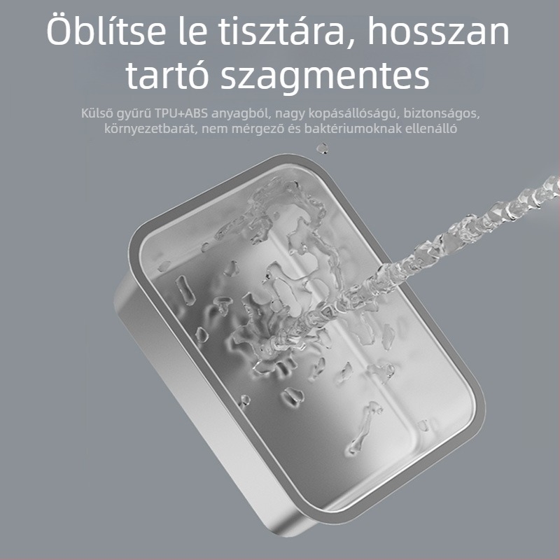 Rozsdamentes acél macskaalomtálca, nagy méretű, emelt, könnyen tisztítható, cseppálló, félzárt kialakítás