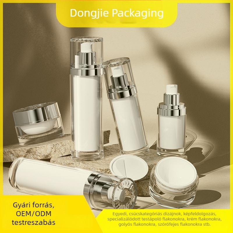 OEM testreszabott, csúcsminőségű akril kozmetikai üvegek bőrápoláshoz, 15–120 ml lotion üvegek