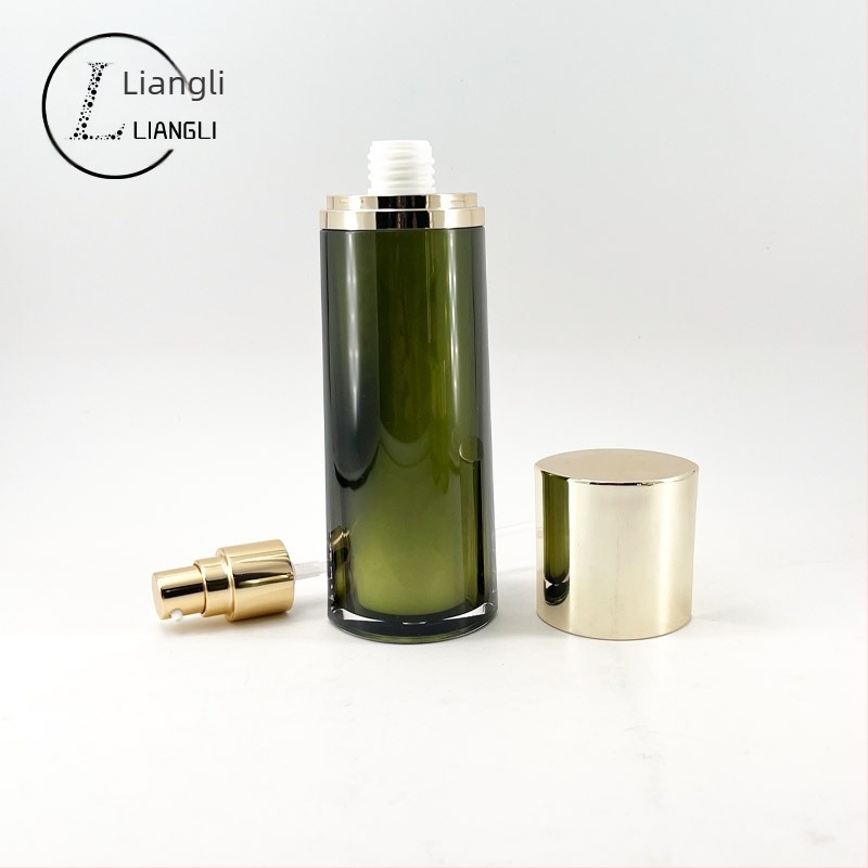 Kiváló minőségű zöld akril Eye Bottle, pumpás lotion-üveg, több méretű krémes üveg, kozmetikai üvegkészlet