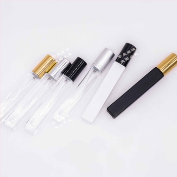 10 ml-es parfümös palack, négyzetes vagy kerek, csavaros kupakkal, átlátszó üveg, vastag alj, hordozható utántöltő palack – üres flakon