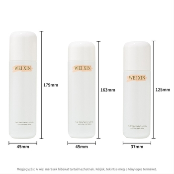 Bőrápoló készlet: víz alapú lotion, spray, esszencia, arckrém, üvegben lévő palack