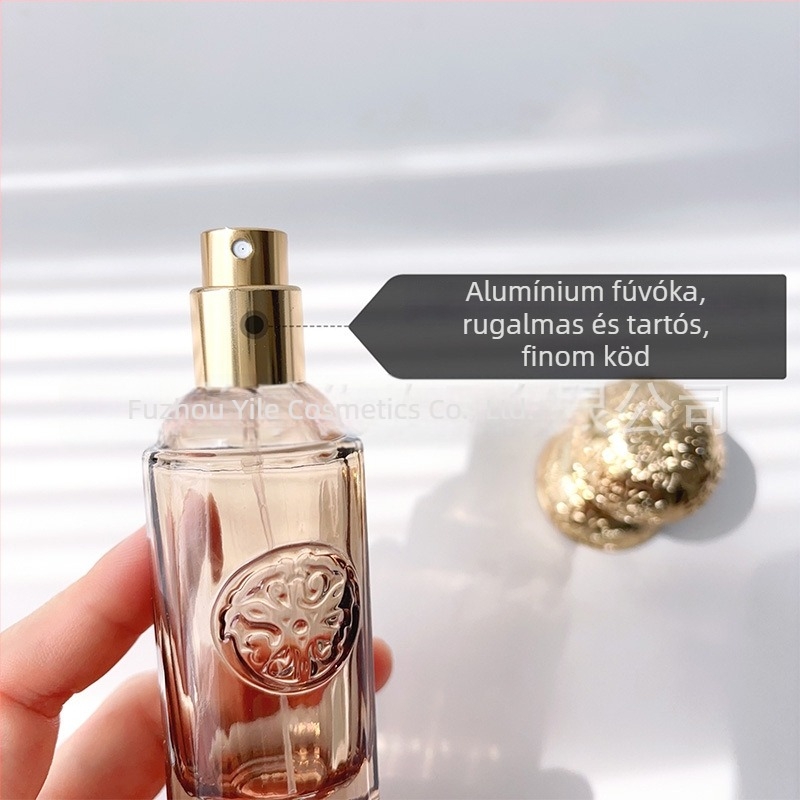 30 ml színes üvegből készült parfüm adagoló üveg csavaros kupakkal és permetezővel, üres kozmetikai üveg