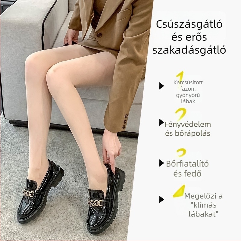 Női ultrakönnyű testszínű harisnya, áttetsző, anti-hurkolás, csúszásmentes, tavasz–ősz