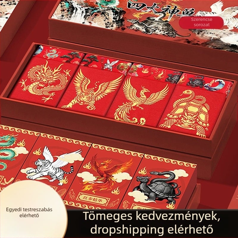 Négy nagy mitikus szörnyeteg mintás férfi boxeralsó, kényelmes és lélegző, széles derékpánttal, középmagas szabású, M027