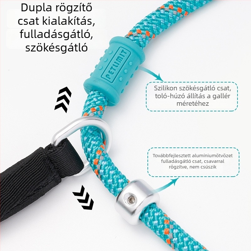 Nylon kutya póráz közepes és nagy testű kutyák számára — edzéshez és sétához, csomózásmentes