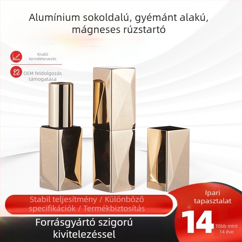 Alumínium mágneses rúzscső gyémántalakú, többoldalú felületekkel