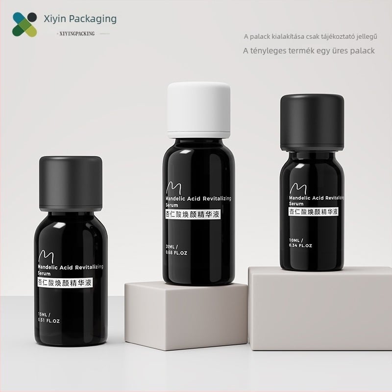 5 ml fekete illóolajüveg elegáns megjelenéssel; fényvédett csomagolás 100 ml-es illóolaj üveghez