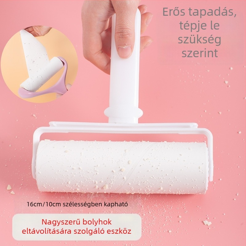 Ragasztós ruhaszösz-eltávolító roller cserélhető papírokkal