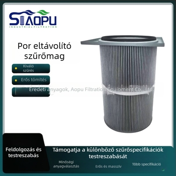 Antisztatikus porleválasztó szűrő cartridge 370×370, flange típus, négyszögletes rögzítés, poliészter rost