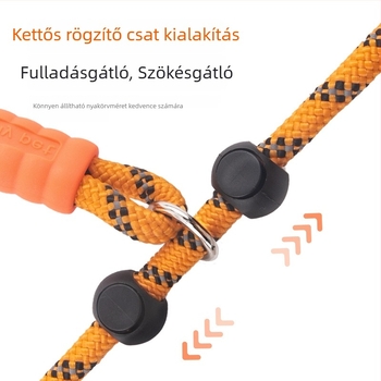 Minden‑egyben kültéri edzőkötél kutyáknak, tartós nylon, anti-tekeredés, nem szorít a kézre, kis testű fajták számára