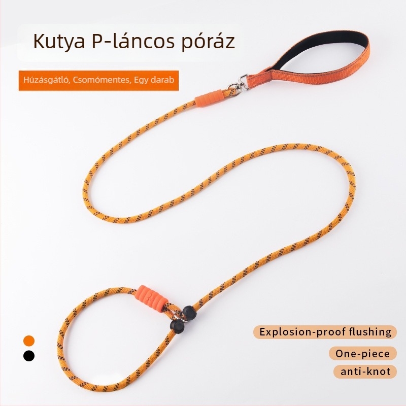 Minden‑egyben kültéri edzőkötél kutyáknak, tartós nylon, anti-tekeredés, nem szorít a kézre, kis testű fajták számára