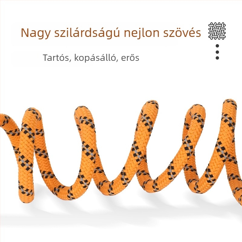 Minden‑egyben kültéri edzőkötél kutyáknak, tartós nylon, anti-tekeredés, nem szorít a kézre, kis testű fajták számára